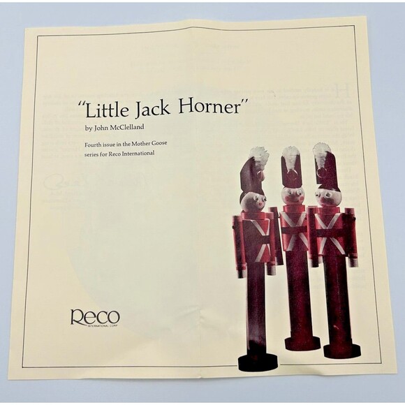 RECO John McClelland 1982 Mother Goose Little Jack Horner 8" Plate w Box & COA - Picture 5 of 9